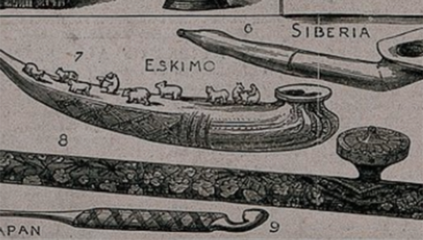 old document showing native american artifacts